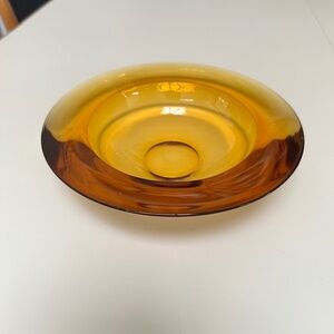 Vintage Amber Bowl MidCentury Modern Sasaki Japanese Denji Takeuchi Design